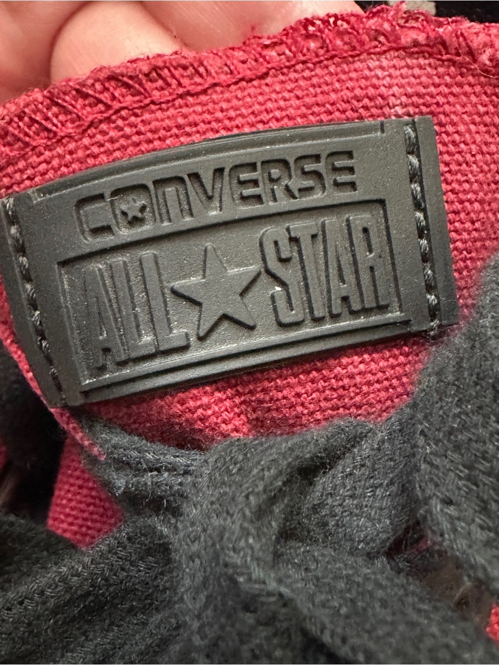 All Star Converse Low-Top Canvas Sneakers - Red Burgundy Black Laces 9.5 M - Picture 12 of 16